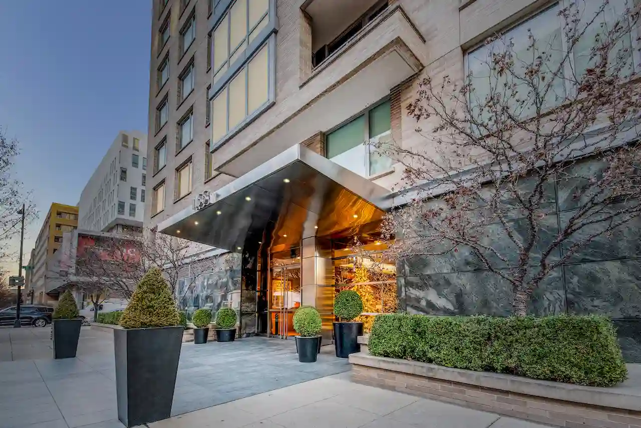 A Luxury red brick building named Wardman Tower in Washington, DC
